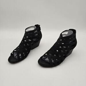 Eileen Fisher Shoes Womens 8.5 M Black Open Toe Cage Cut Out Heels Sandal Oodle